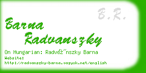 barna radvanszky business card